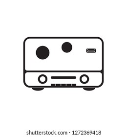 Retro radio black icon vector design illustration.