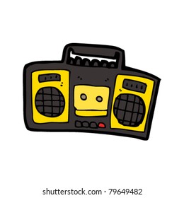 retro radio cassette player cartoon
