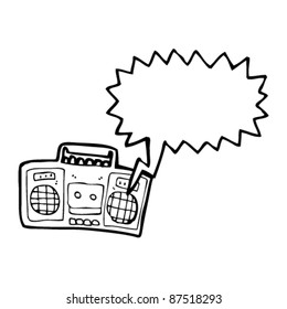 retro radio cassette player cartoon