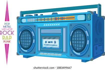 retro radio cassette player colors