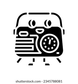 retro radio character music glyph icon vector. retro radio character music sign. isolated symbol illustration