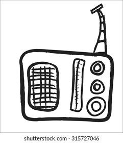 Retro radio concept, vector