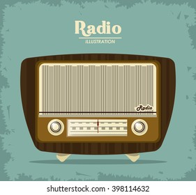 Retro radio design, Vector illustration