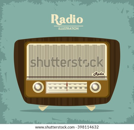 Retro radio design, Vector illustration