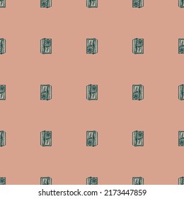 Retro radio engraved seamless pattern. Vintage media equipment in hand drawn style. Sketch old device. Texture for fabric, wallpaper, textile, print, title, wrapping paper. Vector illustration.