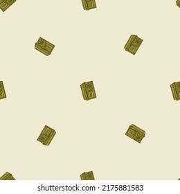Retro radio engraved seamless pattern. Vintage media equipment in hand drawn style. Sketch old device. Texture for fabric, wallpaper, textile, print, title, wrapping paper. Vector illustration.