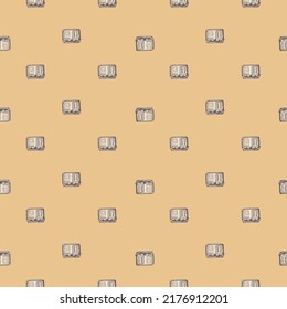 Retro radio engraved seamless pattern. Vintage media equipment in hand drawn style. Sketch texture for fabric, wallpaper, textile, print, title, wrapping paper. Vector illustration.
