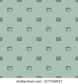Radio retro grabado patrón sin fisuras. Equipo de medios de comunicación de época con estilo dibujado a mano. Esbozar textura para tela, papel pintado, textil, impresión, título, papel envolvente. Ilustración vectorial.
