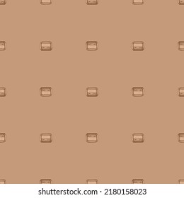 Radio retro grabado patrón sin fisuras. Equipo de medios de comunicación de época con estilo dibujado a mano. Esbozar textura para tela, papel pintado, textil, impresión, título, papel envolvente. Ilustración vectorial.