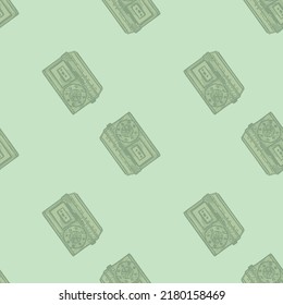 Radio retro grabado patrón sin fisuras. Equipo de medios de comunicación de época con estilo dibujado a mano. Esbozar dispositivo antiguo. Textura para tela, papel pintado, textil, impreso, título, papel envolvente. Ilustración vectorial.