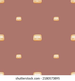 Retro radio engraved seamless pattern. Vintage media equipment in hand drawn style. Sketch texture for fabric, wallpaper, textile, print, title, wrapping paper. Vector illustration.