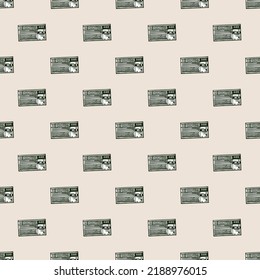 Retro radio engraved seamless pattern. Vintage media equipment in hand drawn style. Sketch texture for fabric, wallpaper, textile, print, title, wrapping paper. Vector illustration.