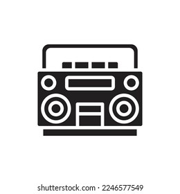 Retro Radio Filled Icon Vector Illustration