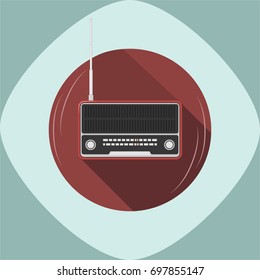 Retro radio in flat design