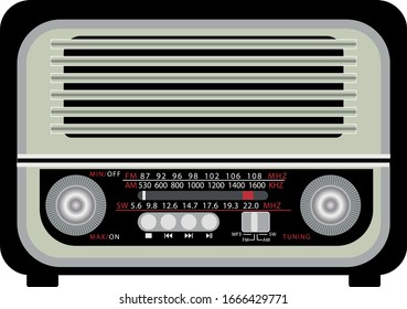 Retro radio flat style vector