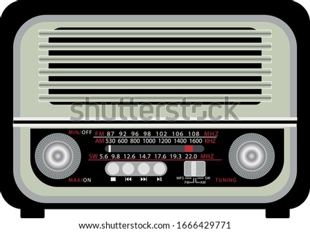 Retro radio flat style vector