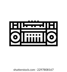 retro radio hipster retro line icon vector. retro radio hipster retro sign. isolated contour symbol black illustration