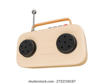 ein Retro-Radio-Symbol 3D-Rendering-Illustration