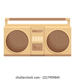 Vector de dibujos animados de iconos de radio retro. Jugador de música. Grabador de estilos