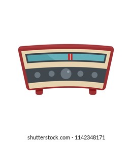 Retro radio icon. Flat illustration of retro radio vector icon for web isolated on white