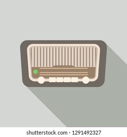 Retro radio icon. Flat illustration of retro radio vector icon for web design