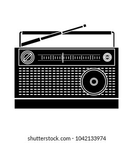 Retro Radio Icon - Flat Icon - Vector Vintage Technology - Sound Media Symbol