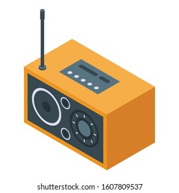 Retro radio icon. Isometric of retro radio vector icon for web design isolated on white background