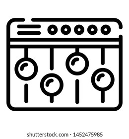Retro radio icon. Outline retro radio vector icon for web design isolated on white background
