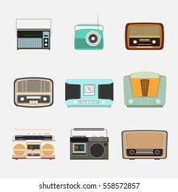 Retro Radio icon vector