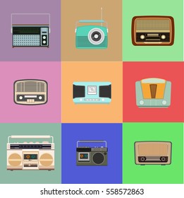 Retro Radio icon vector