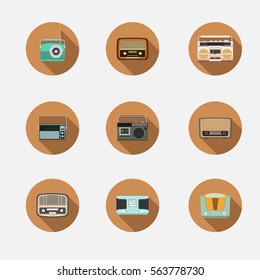 Retro Radio icon vector