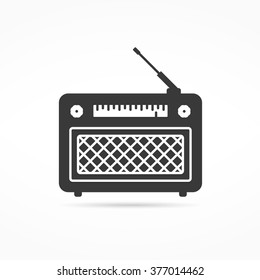 Retro radio icon, vector eps10 illustration