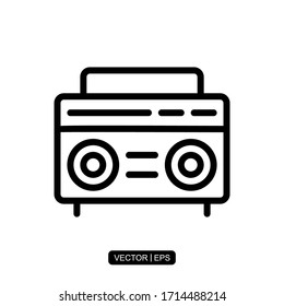 Retro Radio icon vector illustration logo template for many purpose. Isolated on white background.