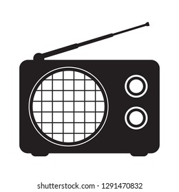 Retro radio icon, vector isolated.
