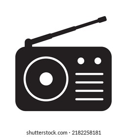 Retro radio icon, vector isolated.