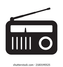 Icono de radio retro, vector aislado.