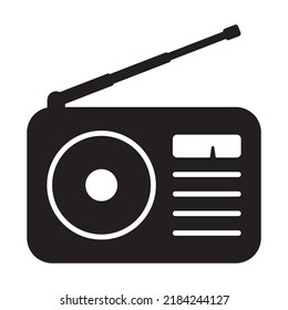 Retro radio icon, vector isolated.