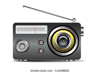 Retro radio isolated on a white background