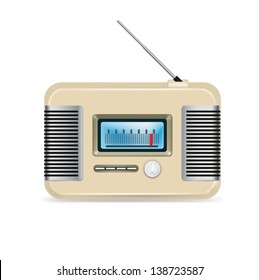 retro radio isolated on white background