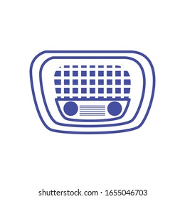 Retro radio line style icon design, Music sound melody song musical art and composition theme Vector illustration