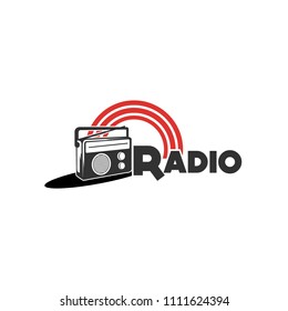 retro radio logo for business, group, blog or website