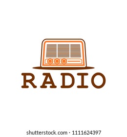 retro radio logo for business, group, blog or website