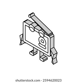 retro radio music character isometric icon vector. retro radio music character sign. isolated symbol illustration