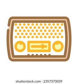 retro radio music color icon vector. retro radio music sign. isolated symbol illustration