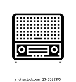 retro radio music glyph icon vector. retro radio music sign. isolated symbol illustration