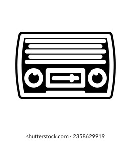 retro radio music glyph icon vector. retro radio music sign. isolated symbol illustration