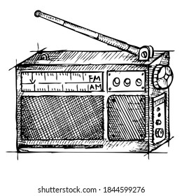  retro radio on a white
