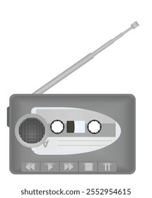 Reproductor de radio retro. Ilustración vectorial