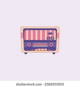 Retro Radio Podcast Illustration for design needs, Landing Pages, Animation, Apps, Presentations, Content Creator and other Promotions