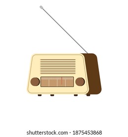 Diseño artístico del concepto receptor de radio retro. Estilo de color vintage.